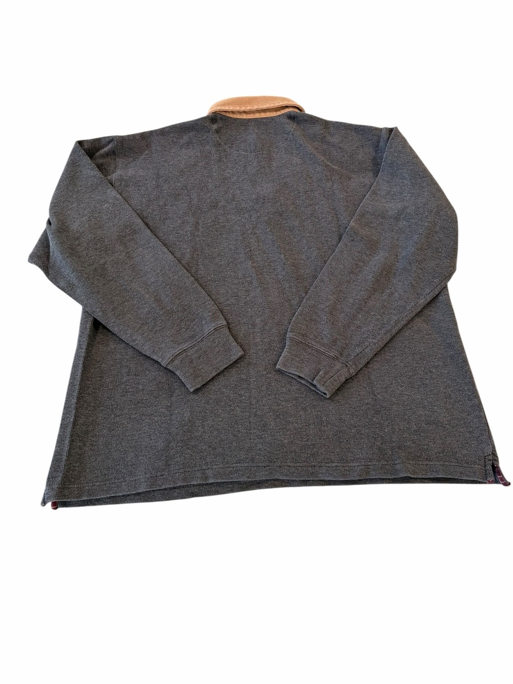 Brooks Brothers Knit Polo Sweater Men’s Medium Gray Tan Collared Pullover Cotton - Picture 2 of 5
